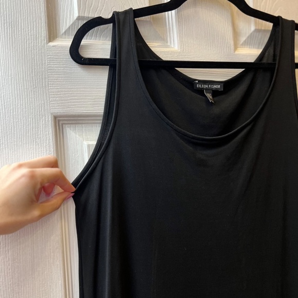 Eileen Fisher 100% Silk Everyday Tank Top Black Sleeveless Top Size Medium - Picture 10 of 16